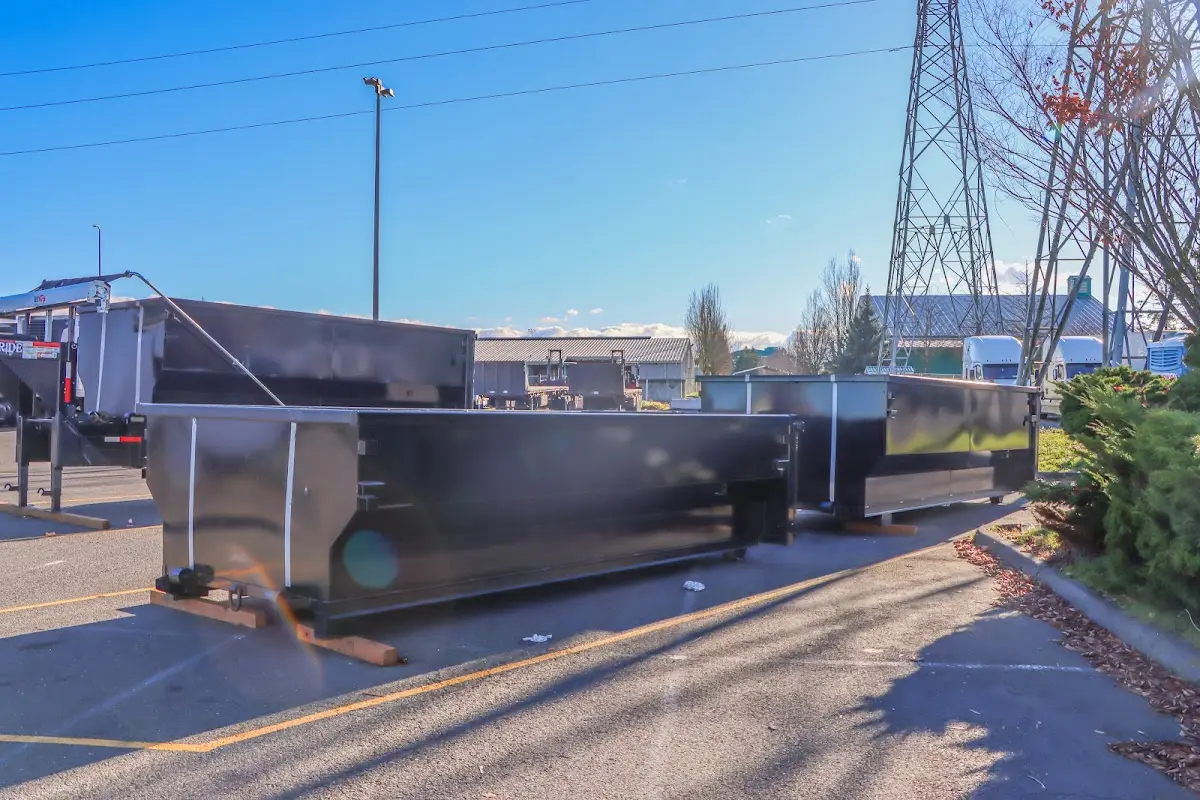Roll-off dumpster ready for waste disposal at job site for Commercial Dumpster Rental in Murraysville